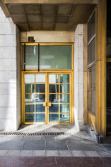 aluminum double-leaf entrance doors with glass