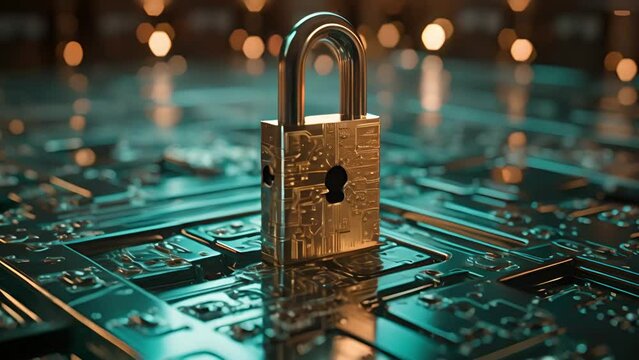 Secure payment online digital wallet concept. Lock Icon. Cyber Security of Digital Data Network Protection. High-speed connection data analysis. Technology data binary code network conveying connectiv