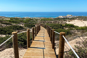 Wooden walkway to the sea, Costa Blanca, Spain
