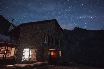 Starry Night at Engadin Mountain Refuge