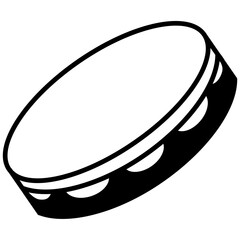 Tambourine solid glyph icon illustration