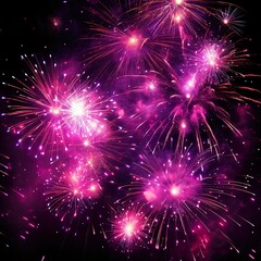 Fototapeta premium Silvester New year New Year's Eve Party background banner greeting card firework - Purple pink fireworks