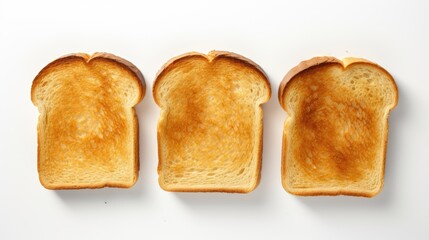 perfectly toasted bread slices in a top-view, flat lay composition