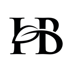 HB leaf luxury logo design