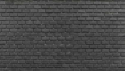 panorama of black brick stone wall seamless background and texture