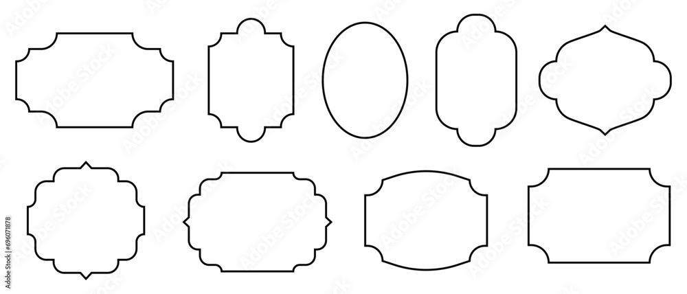 Poster Vintage frames set. Set of frames. Vector frames in flat style on isolated background. Vector EPS 10