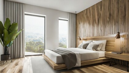 white and wooden bedroom corner