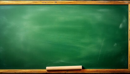 big blank green slate blackboard