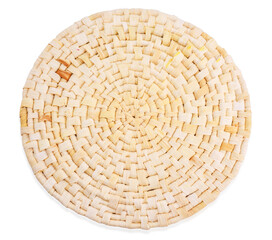 Woven Corn Leaf Napkin. Dry woven round napkin in close-up