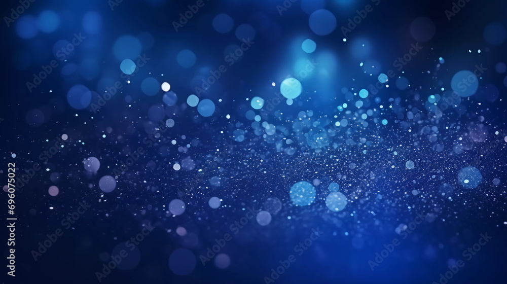 Poster blue glow particle abstract bokeh background