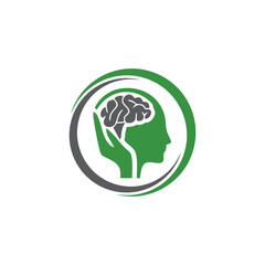 tree with brain logo vector