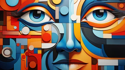 Fotobehang Geometric Facial Abstract © jockermax3d