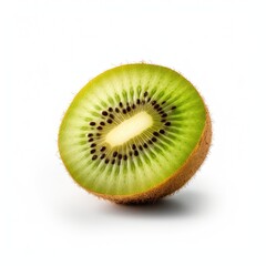 Kiwi slice isolated on white background.