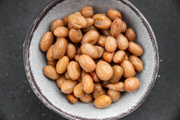 Bean borlotti legume eating cooking meal food snack on the table copy space food background rustic top view  vegetarian vegan food