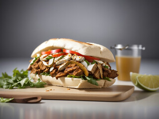 
Savory Delight: Shawarma Sandwich Isolated on a Transparent or White Background