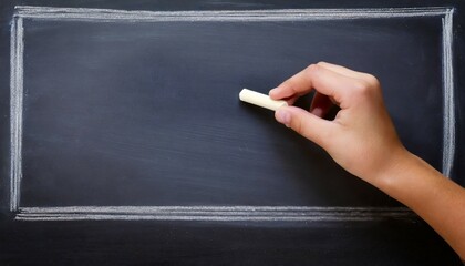 empty blank copyspace blackboard hand underline chalk writing
