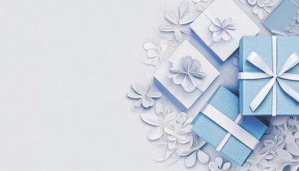 christmas background with christmas balls and gift with a space for your text and logo