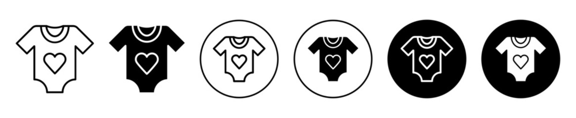 Baby onesie icon. newborn infant child diaper shirt creeper to cover body but not leg sign. baby kid onesie sleepwear t shirt cloth symbol. short infant onesie vector