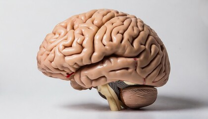 human brain on white background