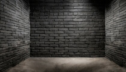 black brick walls that are not plastered background and texture the texture of the brick is black background of empty brick basement wall - obrazy, fototapety, plakaty