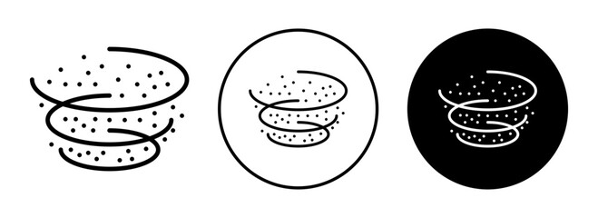 Dust icon. dust devil or dust tornado whirlwind vortices logo set vector. dirt sand particles molecules blow upward due to wind blow symbol. dirty sand air pollution sign