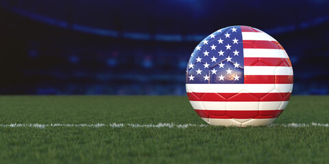 Flag of USA On Soccer Ball © Mahir Asadli