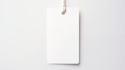 White Blank Sale Tag for Stylish Branding on a Pure White Background