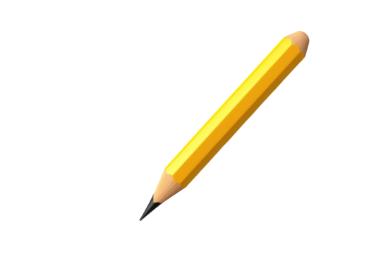 3D yellow Pencil