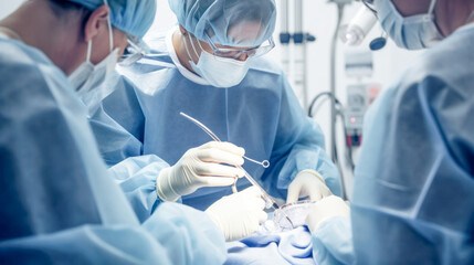 Clinic Staff during an Operation Patients often want to know how the Operation will Proceed Wallpaper Background Illustration Digital Art Cover Magazine