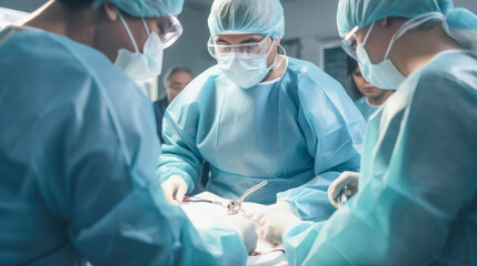 Clinic Staff during an Operation Patients often want to know how the Operation will Proceed Wallpaper Background Illustration Digital Art Cover Magazine