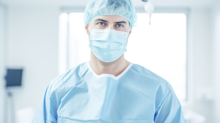 Fototapeta premium Clinic Staff during an Operation Patients often want to know how the Operation will Proceed Wallpaper Background Illustration Digital Art Cover Magazine