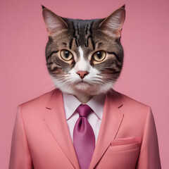 cat head business suit worker