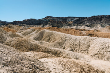 Desert mountains of Nevada with blue sky on the background