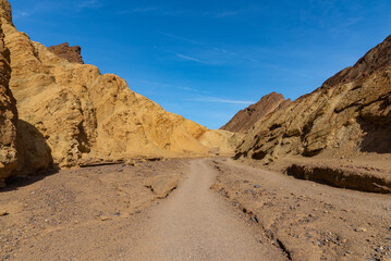 Gravel road in the canyon of Death Valley