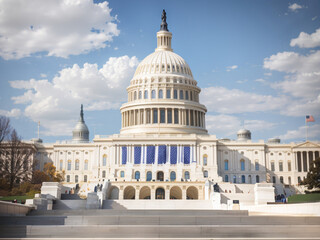Obraz premium Iconic Majesty: US Capitol Building in Washington, D.C. - Editorial Insight
