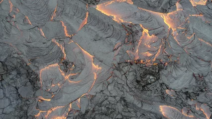 Fotobehang Aerial view of lava flow in Iceland © Arnaldur