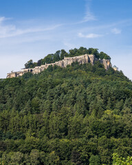 Fortified fortress Königstein in the national park Saxon Switzerland, Germany. Favorite tourist...