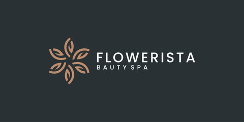 Fototapeta na wymiar elegant beauty leaf flower logo design inspiration