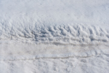 Winter landscape. Ground covered with snow.  Pattern and texrure. 
