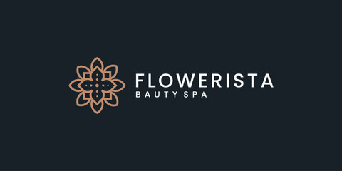 Obraz na płótnie Canvas Abstract elegant tree leaf flower logo icon design inspiration