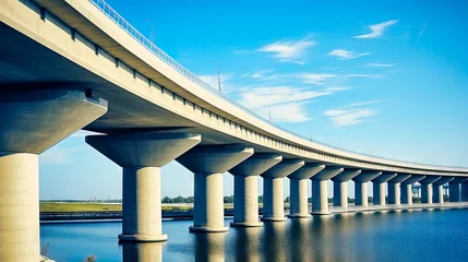 Deurstickers a reinforced concrete road bridge © petro