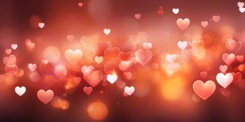 red hearts falling over the background, banner, saint valentine background, generative AI