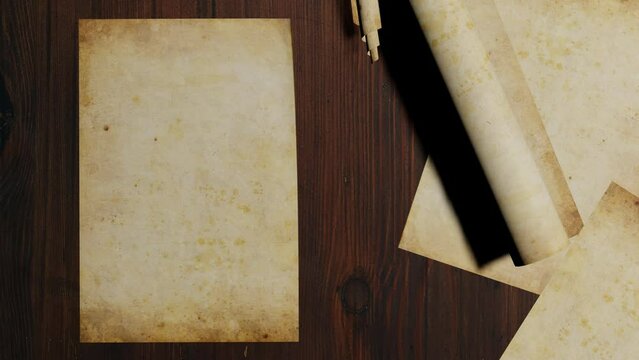 Old Parchment Paper Animation 4K, 3d