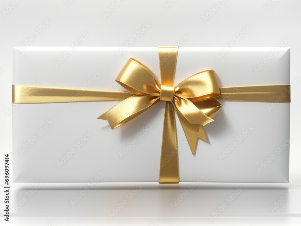 Canvas Prints gift box with golden ribbon