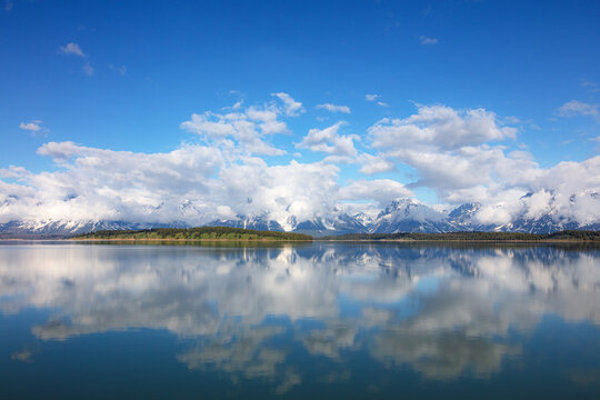 Jackson Lake Reflection - Grand Teton National Park Wy