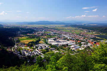 Fototapeta na wymiar Aerial view of Kamnik city in Slovenia, Europe 