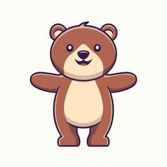 Obraz na płótnie Canvas Cute bear teddy head kawaii character icon