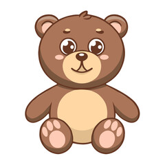 Cute bear teddy head kawaii character icon