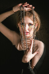 Woman in chains