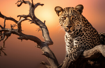 Sundown Vigilance - Leopard at Dusk